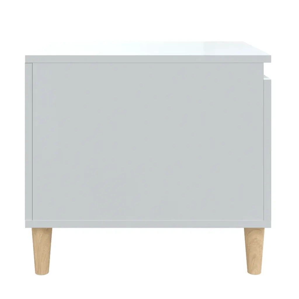 Tavolino da Salotto Bianco Lucido 100x50x45cm Legno Multistrato cod mxl 10136