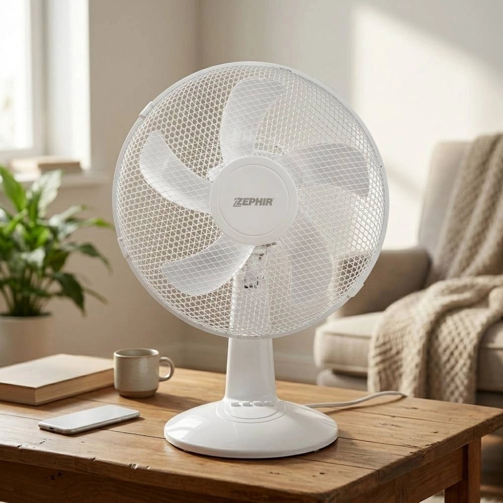 Ventilatore da tavolo zephir pbi405 45w 5 pale 40 cm 3 velocità