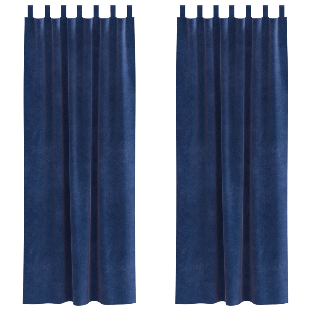 Tende Blackout  con anelli 2 pezzi in velluto blu scuro