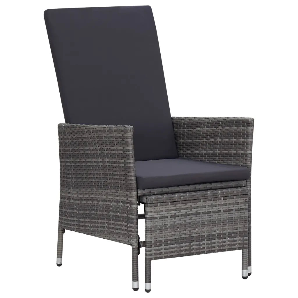 Set Divani da Giardino 3 pz | Set Salotto da Giardino con Cuscini in Polyrattan Grigio