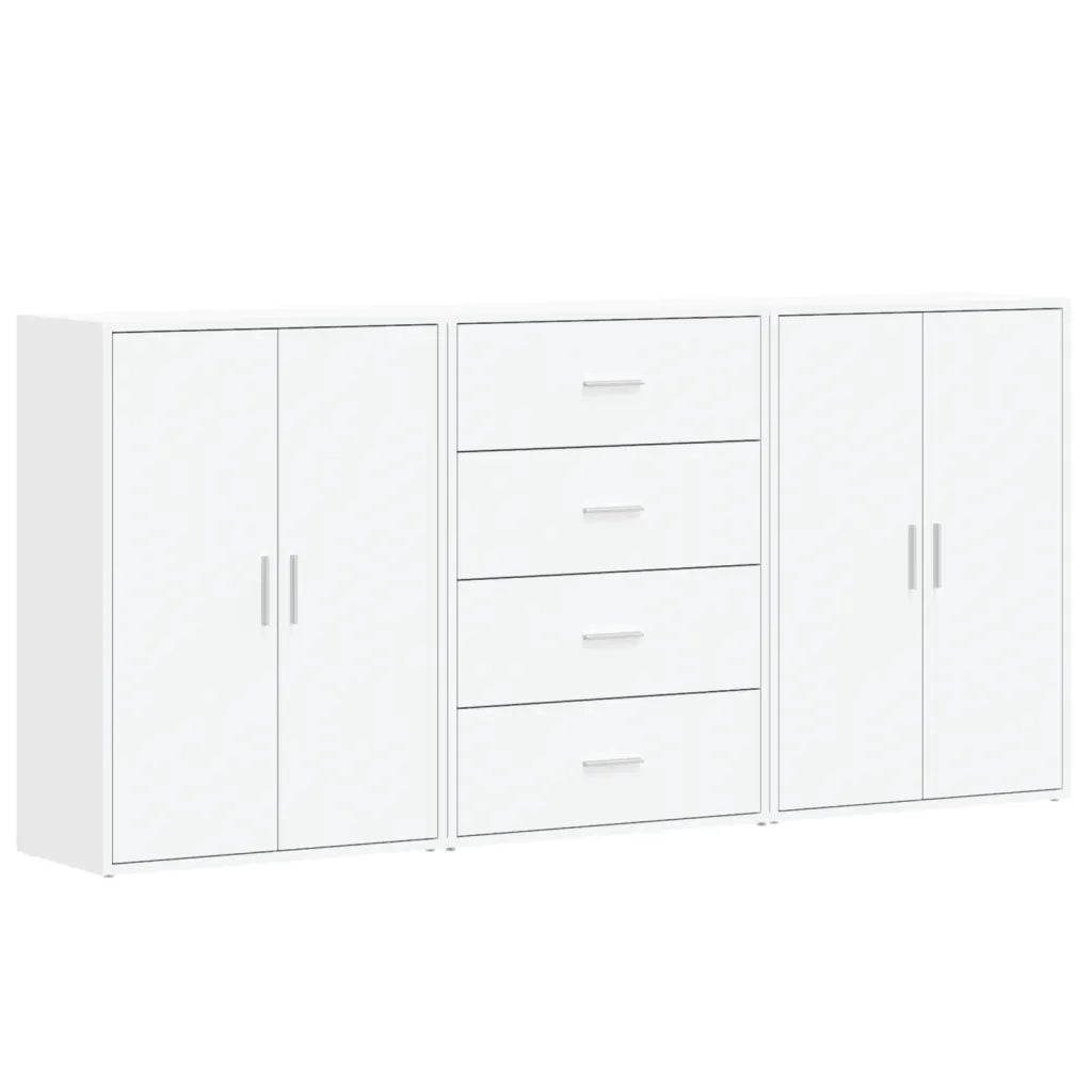 Credenze 3 pz Bianche 60x31x84 cm in Legno Multistrato 3276574