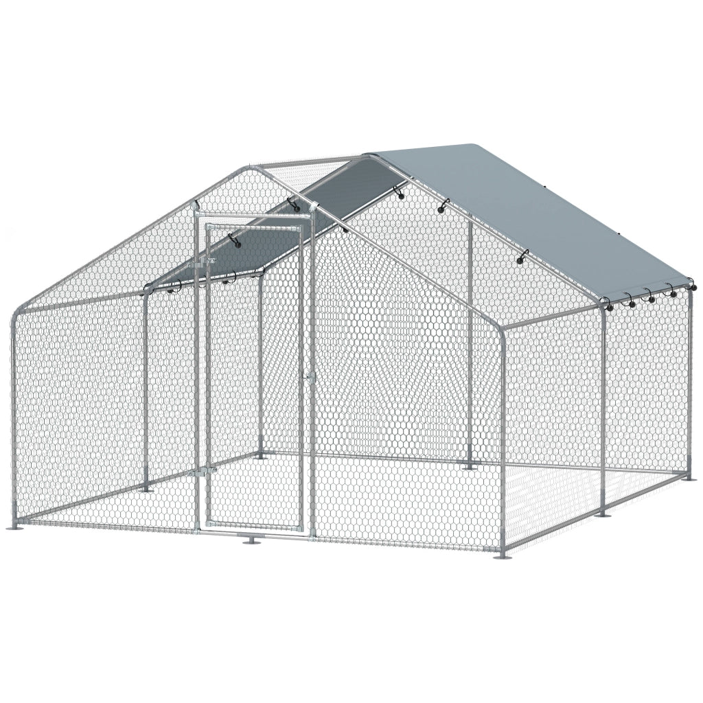 Recinto per Galline ¨C zephmum ¨C 3x3.4x1.9 m, Acciaio, Argento