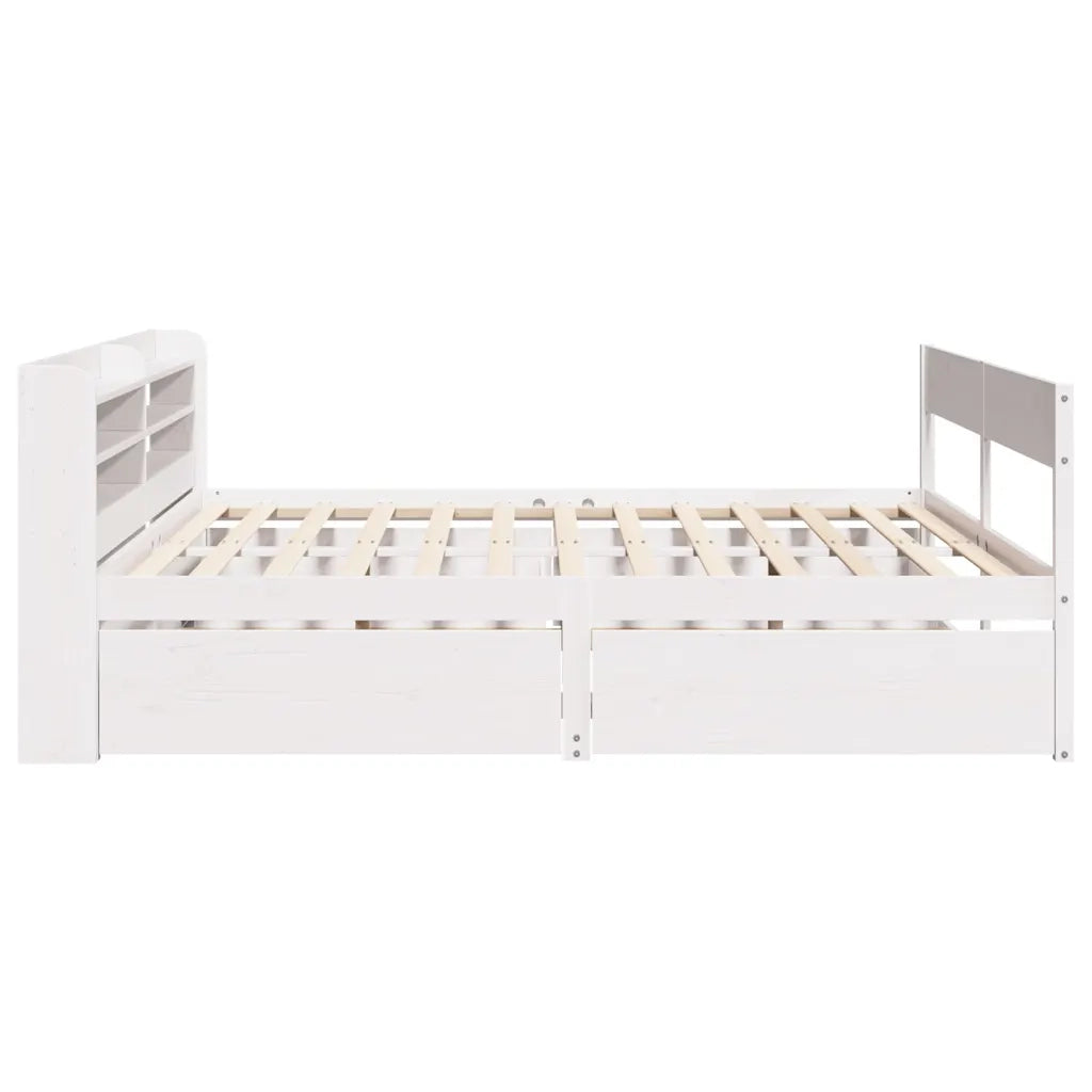 Letto senza Materasso Bianco 160x200 cm Legno Massello di Pino 3307117