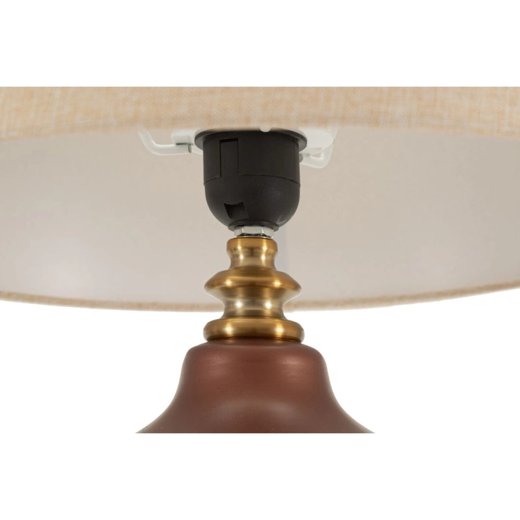 Lampada da Tavolo VKH728, Marrone, Vetro, 65x35,5x35,5 cm