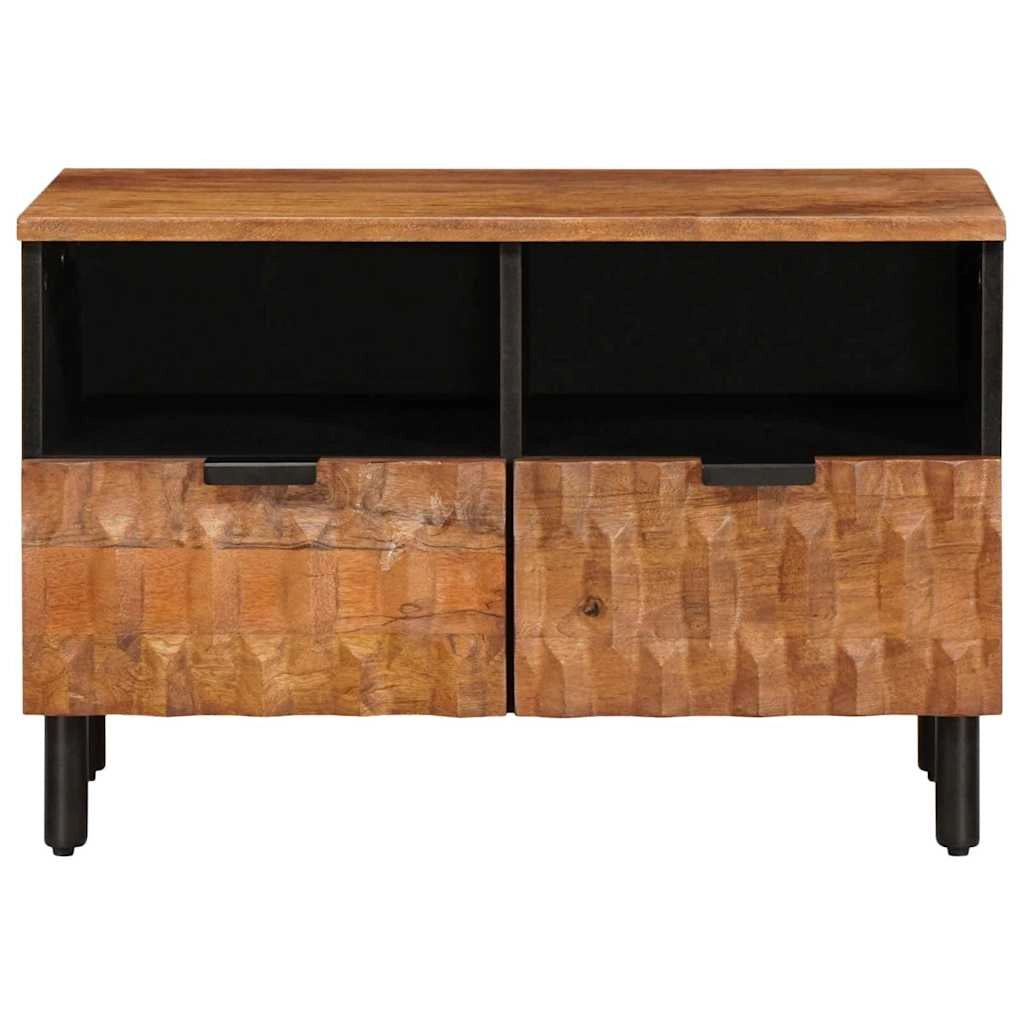 Mobile porta TV rettangolare moderno con cassetti e ripiani 70 x 33 x 46 cm in legno di mango marrone 02_0057774