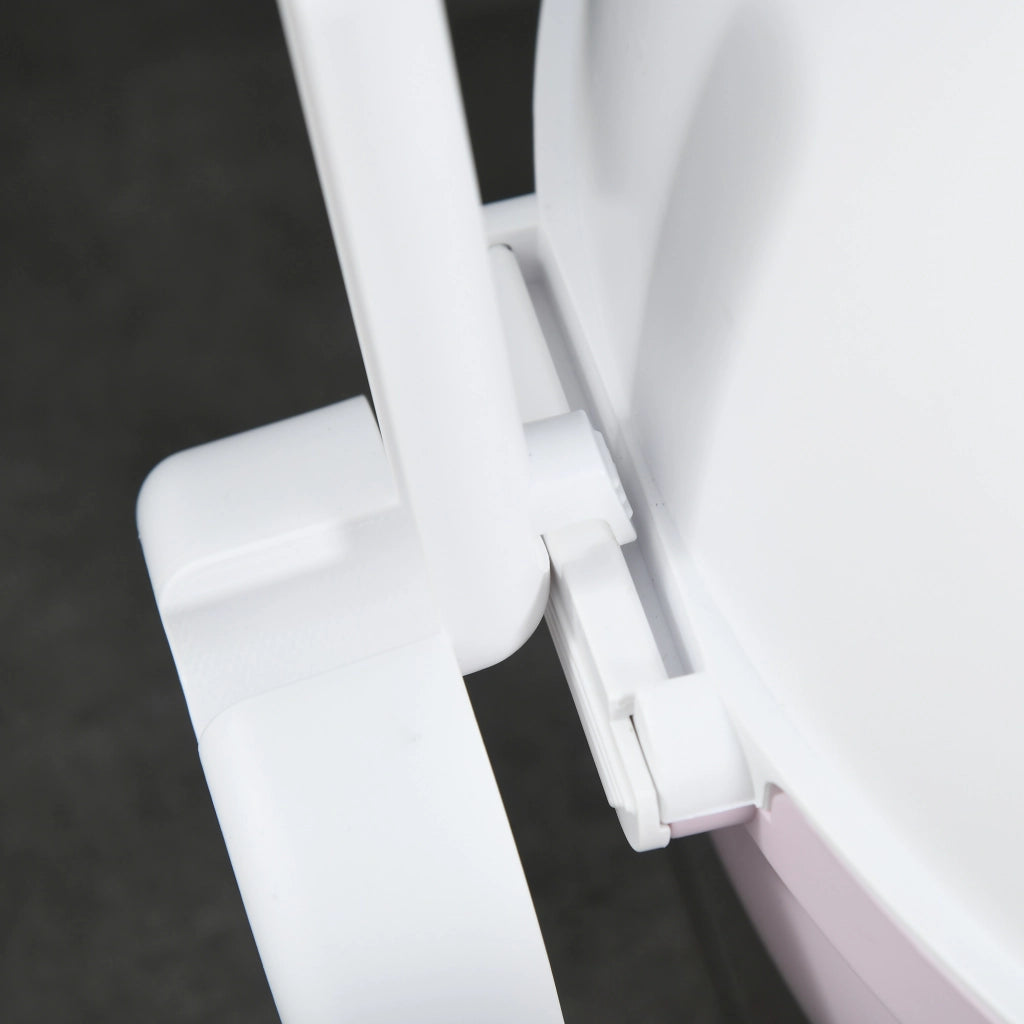 Lettiera Chiusa per Gatti 53x51x48 cm Rotonda con Uscita Raccogli Sabbia in PP e PC Bianco e Rosa
