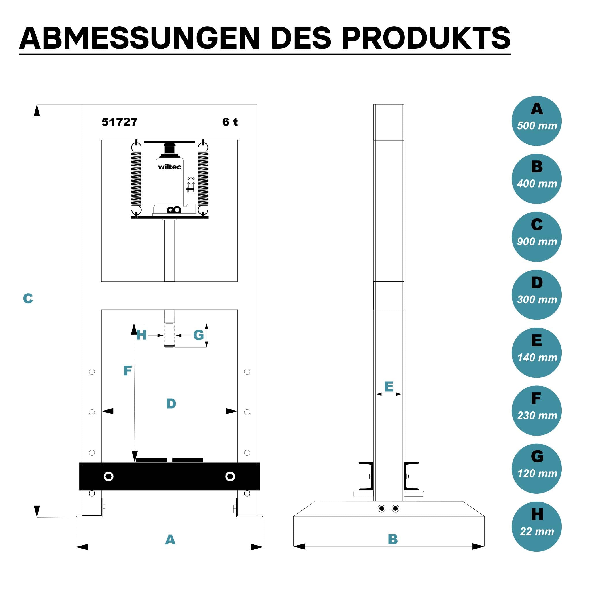Pressa idraulica da officina 6t Pressa a telaio per cuscinetti