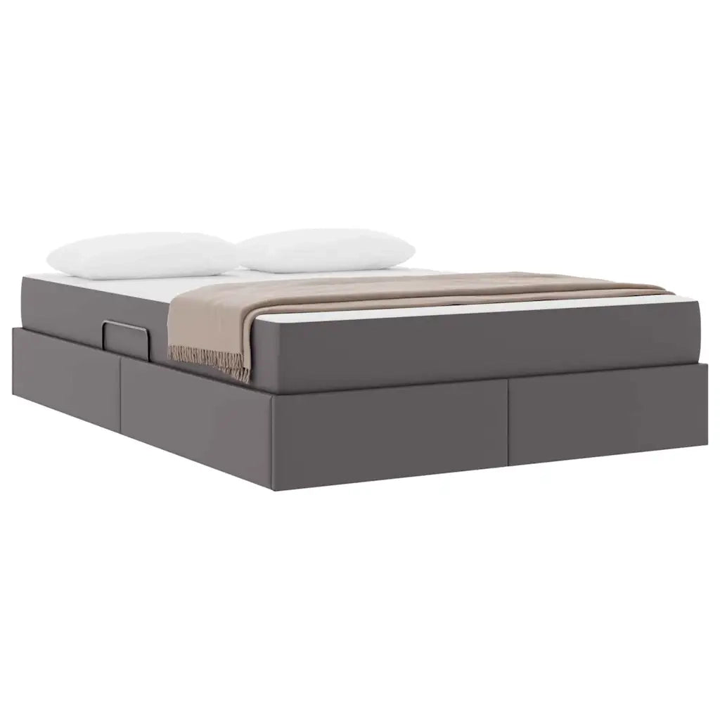 Letto con contenitore e materasso 2 pcs Grigio Pelle 3399614