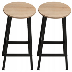 2x sgabello da bar sedia alta sgabello da cucina sgabello in metallo rovere 65 cm