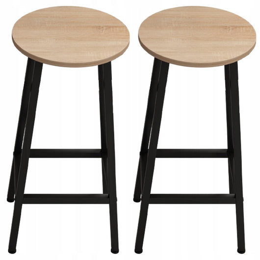 2x sgabello da bar sedia alta sgabello da cucina sgabello in metallo rovere 65 cm