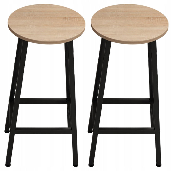 2x sgabello da bar sedia alta sgabello da cucina sgabello in metallo rovere 65 cm