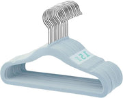 Hangers per bambino in velluto - Set da 15 - Antiscivolo - Molto morbidi - Risparmio di spazio - Grata 360 gradi