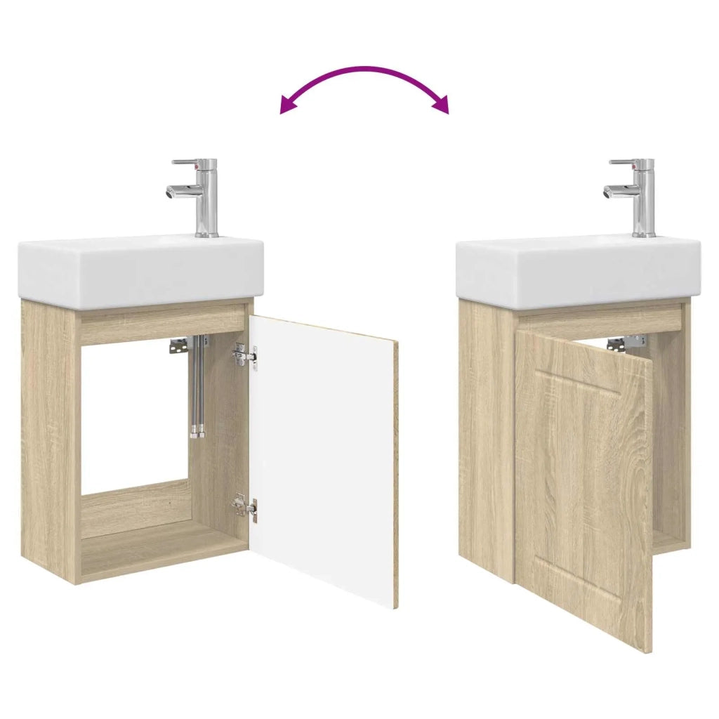 Mobile bagno con rubinetto Rovere Sonoma 45,5 x 25,5 x 84 cm