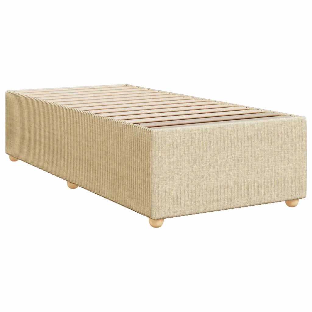 Letto Box Spring LED con Materasso Crema 100 x 200 cm Tessuto 3455802