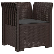 Poltrona a 1 Posto con Cuscino Aspetto Rattan PP Marrone 8011857