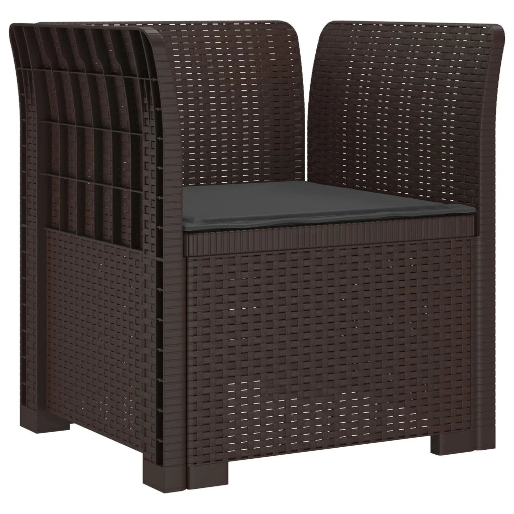 Poltrona a 1 Posto con Cuscino Aspetto Rattan PP Marrone 8011857