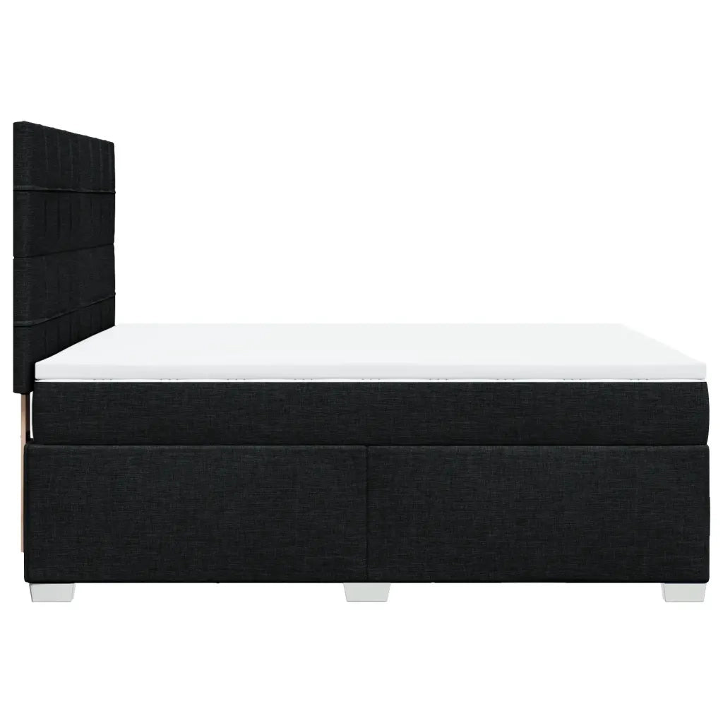 Giroletto a Molle con Materasso Nero 160x200 cm in Tessuto 3290541