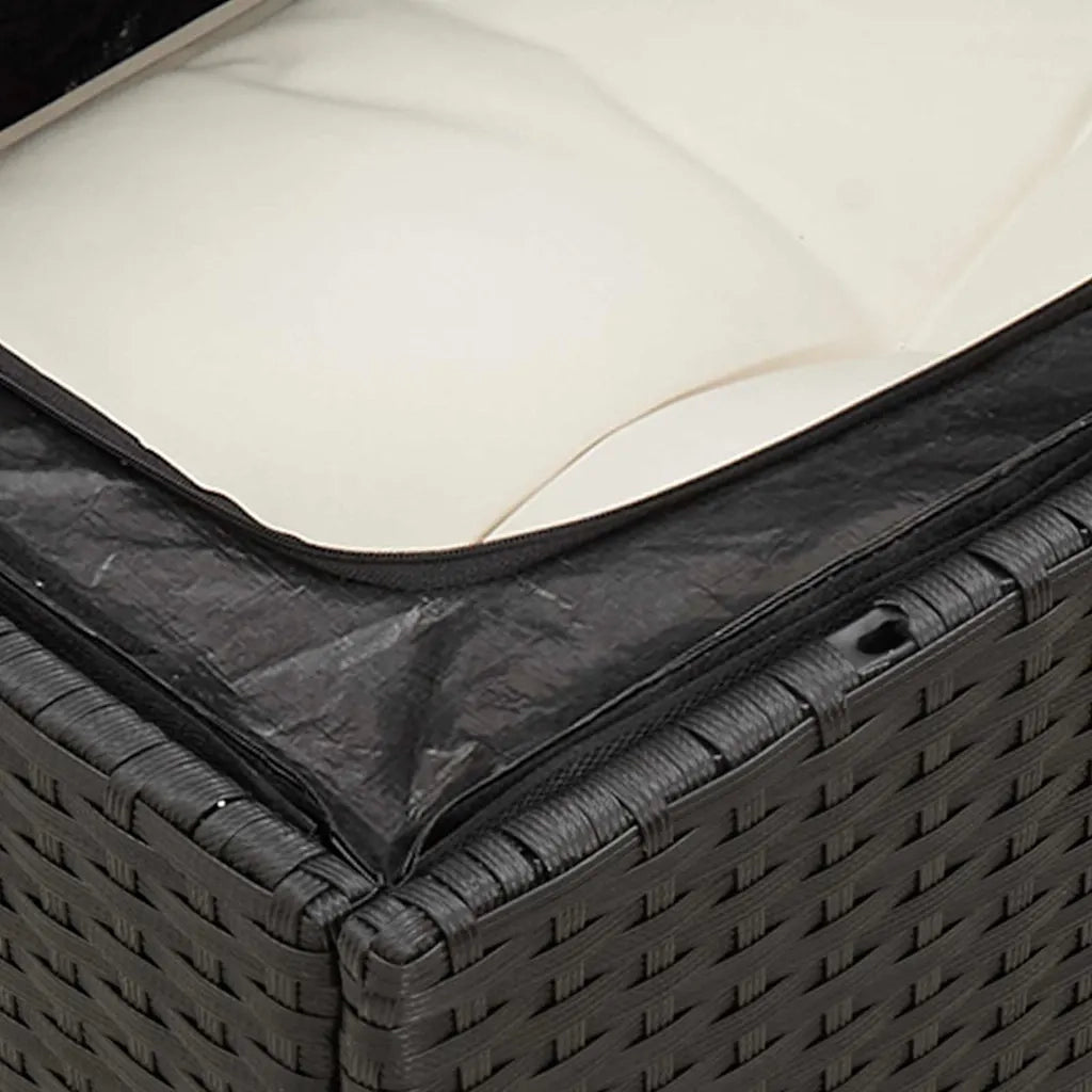 Set Divani da Giardino 5 pz | Set Salotto da Giardino con Cuscini in Polyrattan Nero