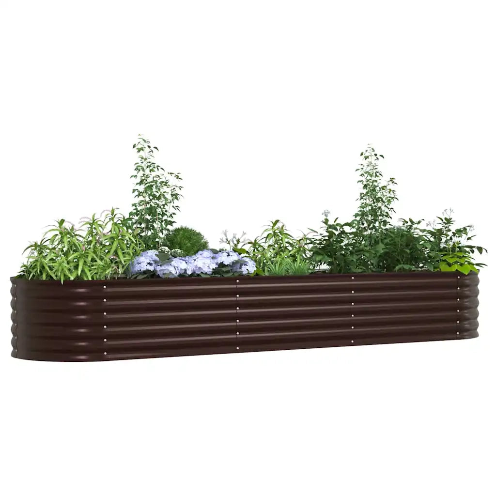 Fioriere | Cassetta per fiori | Letto Rialzato Marrone 320 x 80 x 44 cm Acciaio