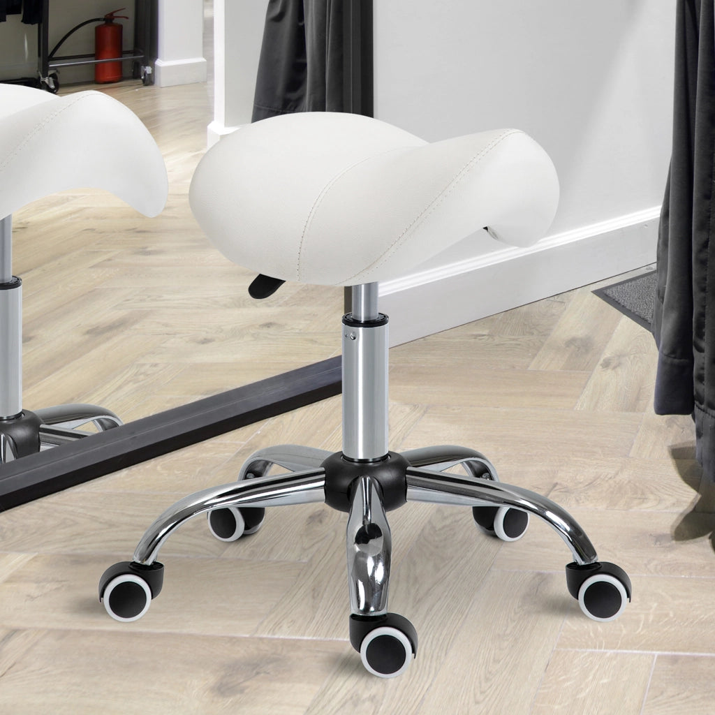 Sgabello girevole con ruote ¨C Xylo ¨C Altezza regolabile 49-61cm bianco