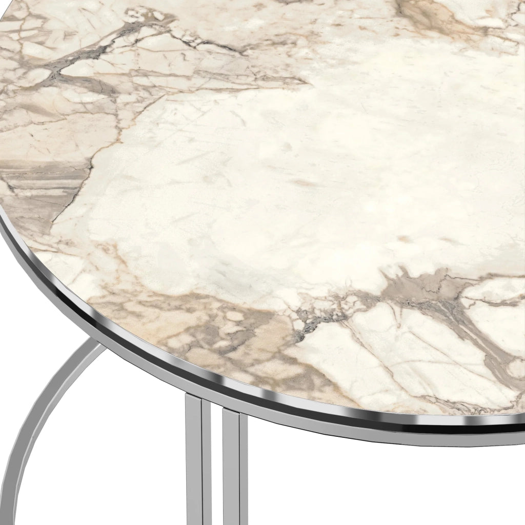 Tavolino rotondo 50 x 80 cm marmo bianco argento 03_0008423