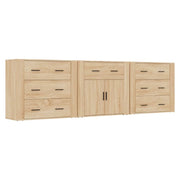 Buffet credenza cassettiera armadio mobile contenitore organizer per cucina soggiorno salotti 3 pezzi legno ingegnerizzato Sonoma marrone 02_0037099