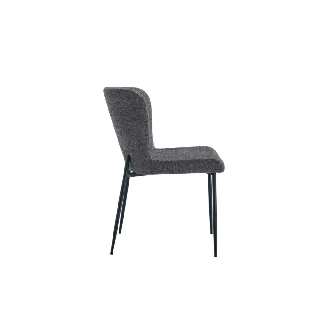 Set di 2 sedie LISE - Tessuto grigio scuro - Piedi in metallo - Comfort moderno - Design sobrio ed elegante
