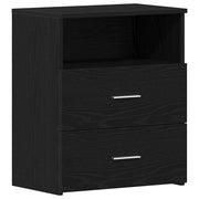 Comodino | Armadio da Notte | Mobiletto da notte Rovere Nero 50 x 32 x 60cm Legno multistrato