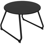 Tavolino da Esterno ?48x37 cm in Metallo Nero ¨C zephmum ¨C Piedini Regolabili