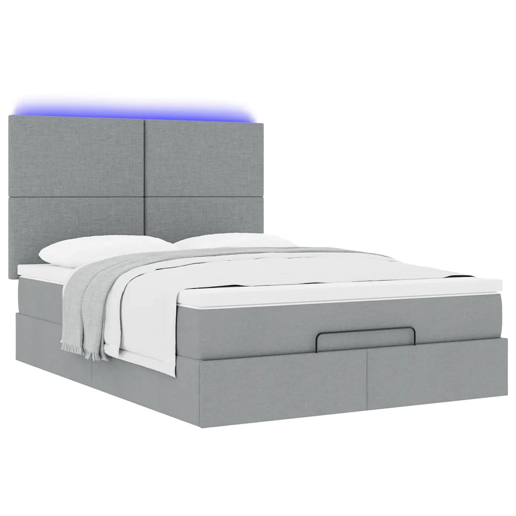 Struttura Letto Pouf con Materasso 140x200 cm in Tessuto 3313927