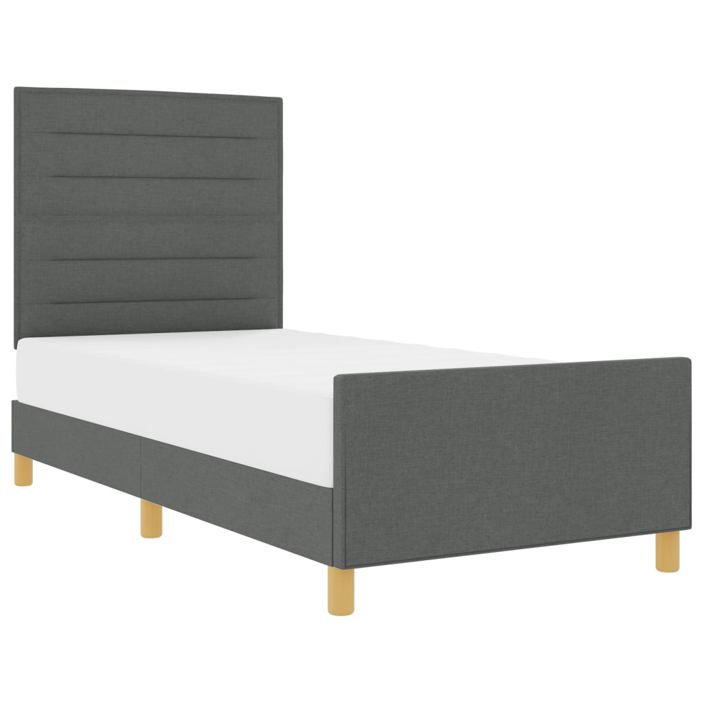 Struttura del letto  Grigio scuro 90x190 cm in tessuto