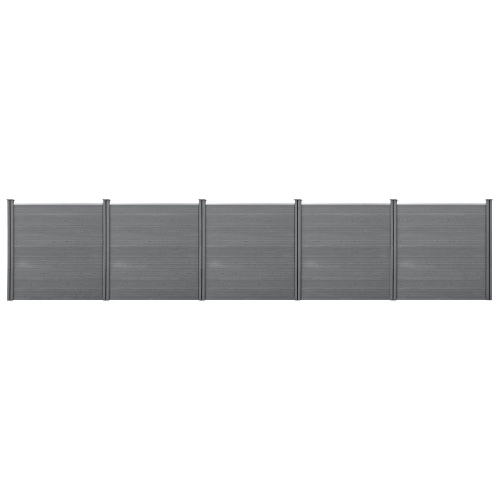 Recinzione frangivento e per la privacy in legno composito (WPC) 183 x 879 cm grigio 03_0001452