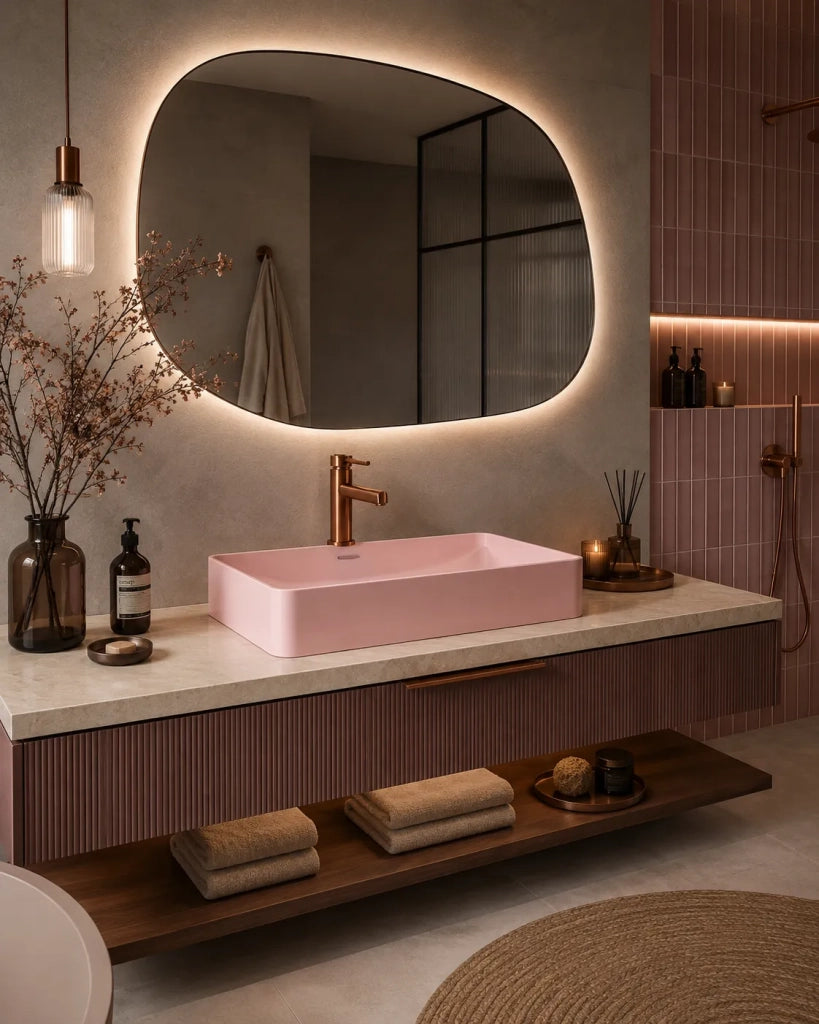 Lavabo In Conglomerato Goya Pink 60cm