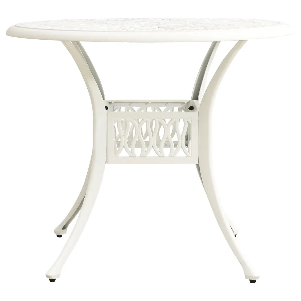 Tavolo da Giardino Bianco 90x90x74 cm in Alluminio Pressofuso cod mxl 50563