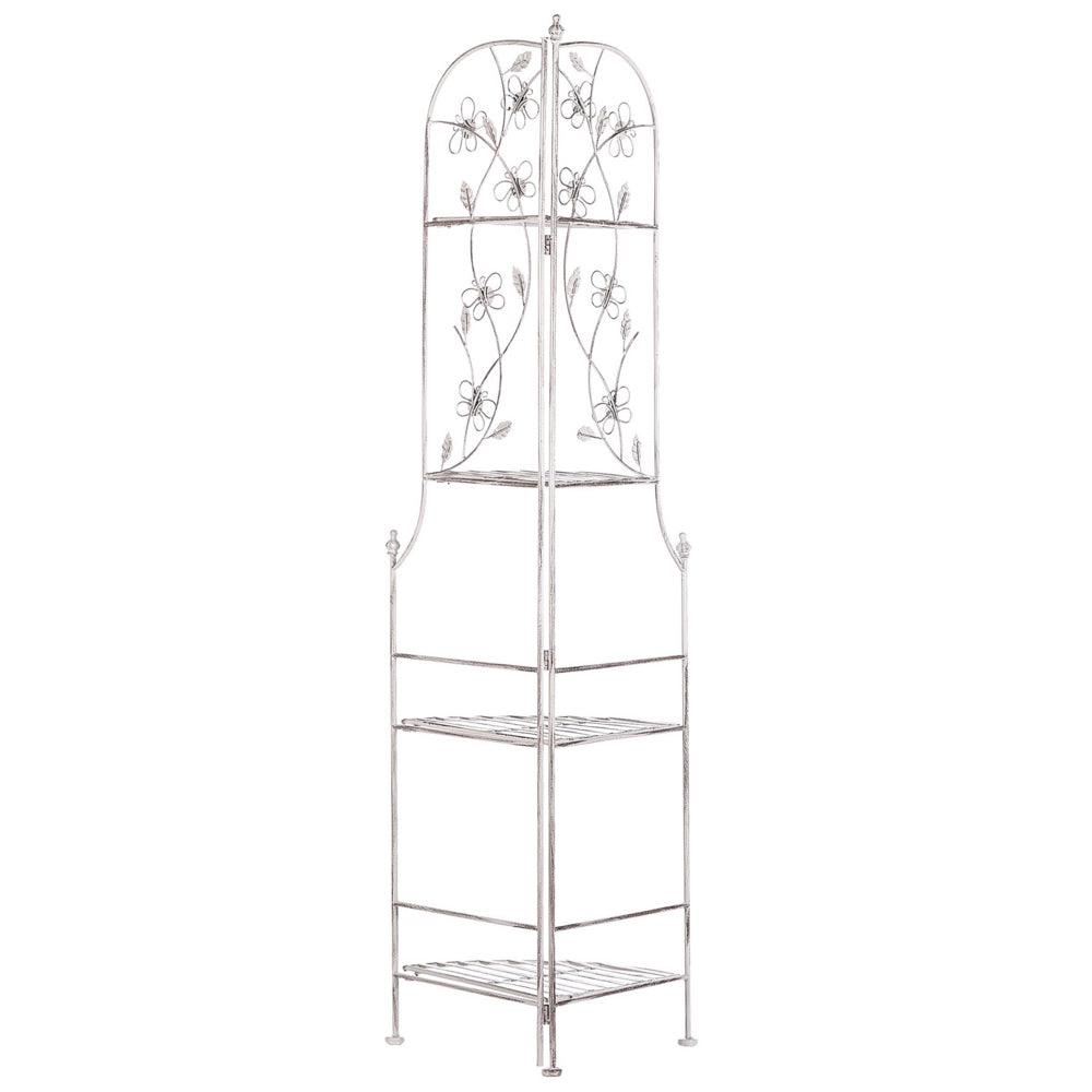 Scaffale per scale ad angolo in metallo da giardino Scaffali da bagno per esterni per interni neri per piante