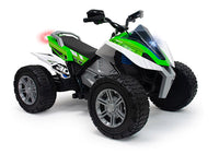 Quad Elettrico per Bambini 24V Ruote in Gomma Rage Bianco e Verde