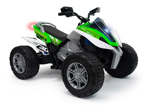 Quad Elettrico per Bambini 24V Ruote in Gomma Rage Bianco e Verde