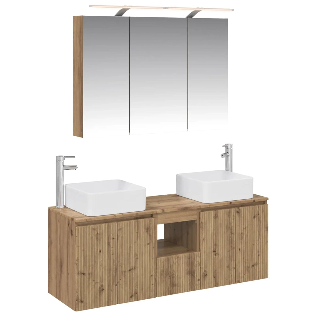 Set di Armadi da Bagno 4 pcs Rovere Artigianale 3406382