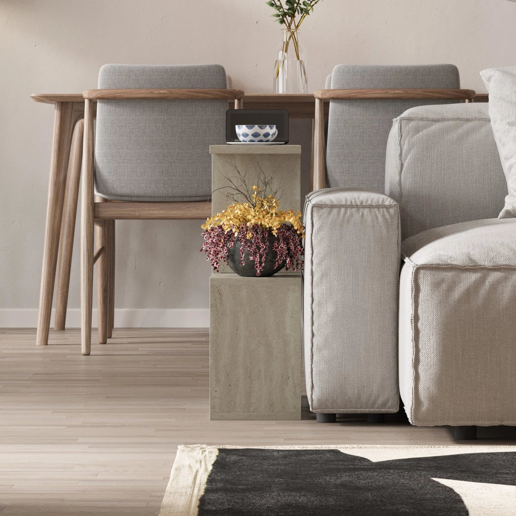 Tavolino in legno "Homemania" - 60 x 60 x 20 cm - Beige