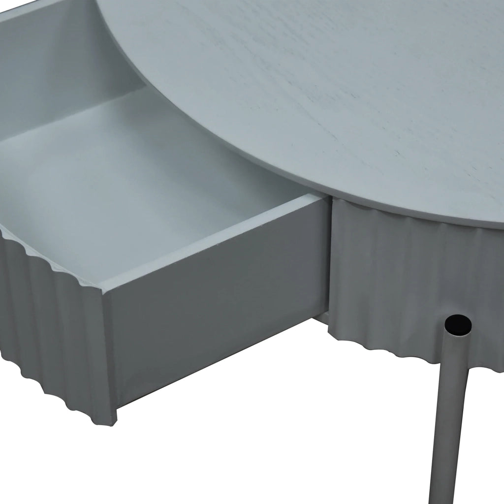 Tavolino da caffè consolle laterale 36 x 60 cm grigio 03_0010841