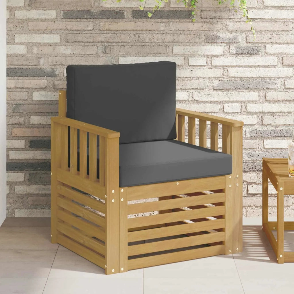 2 Pezzo Set di divani da esterno-Sofa da giardino Poliestere Bianco e Antracite 415134