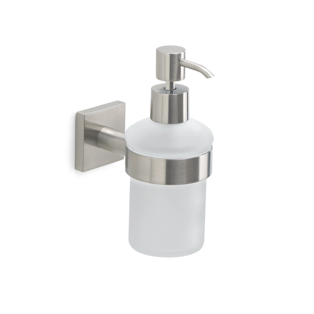 Dosasapone con erogatore in Cromall da muro in acciaio inox AISI 304 e Cromall FJ81 Gedy serie FUJI Satinato