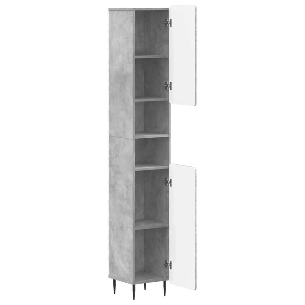 Armadio da Bagno con Ripiano Aperto ZWOLLE Grigio Cemento 896378