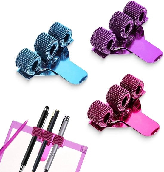 Penhouder di acciaio inossidabile per accessori sanitari, clip per accessori sanitari per camicie, accessori sanitari per uniformi medico-sanitarie, portanotebook (rosa scuro)