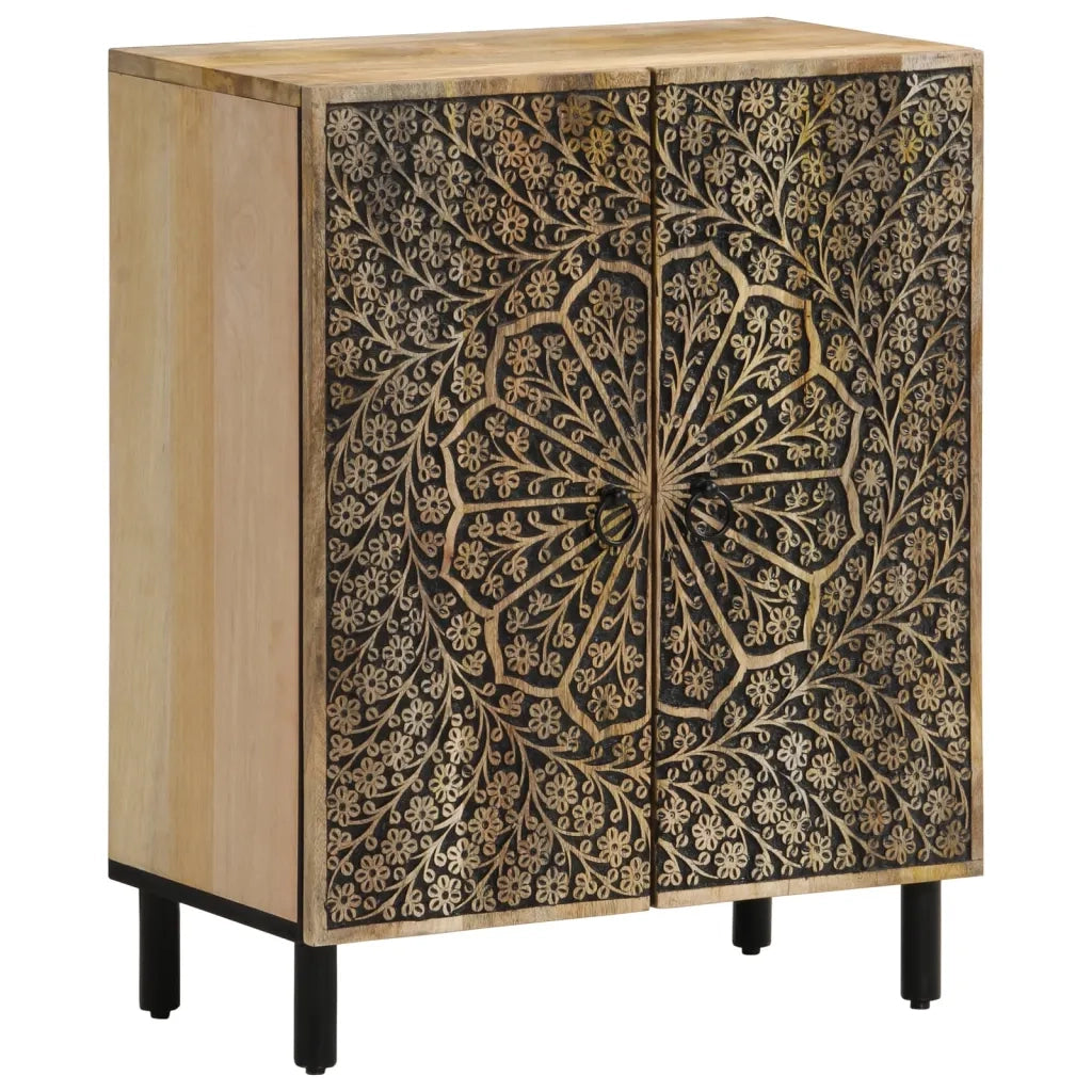Credenza-Buffet-Armadio da cucina 60x33x75 cm in Legno Massello di Mango 840332