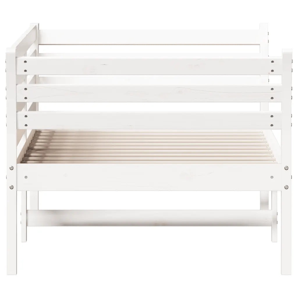 Letto singolo | Letto per adulti | Dormeuse senza Materasso Bianca 80x200 cm Legno Massello Pino