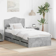 Struttura del letto con cassetto Grigio cemento 90 x 200 cm 3413043