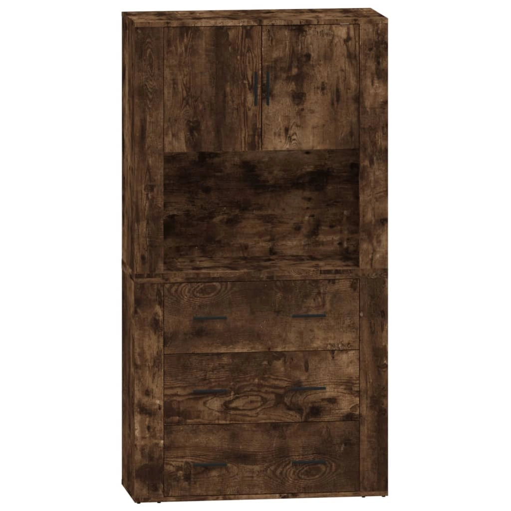 Buffet credenza cassettiera armadio mobile contenitore organizer cucina soggiorno salotto alto legno ingegnerizzato marrone 02_0033566