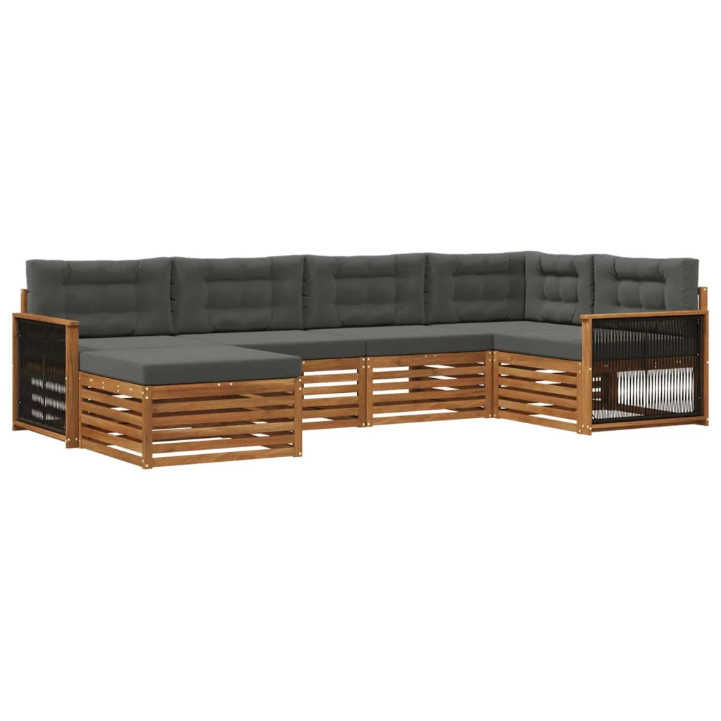 Set di divani da esterno 6 pz Naturale e Antracite 3383565