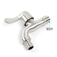 Fontanella in acciaio inox 95 cm, colonna d'acqua con rubinetto e raccordo, resistente ai raggi UV e al gelo